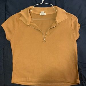 Cute brown belly top shirt